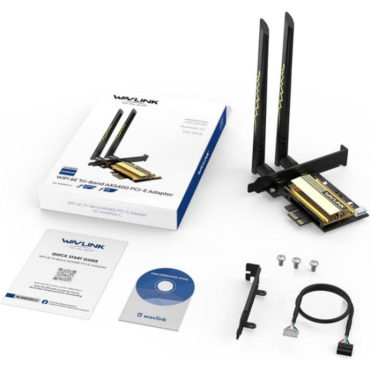 WAVLINK WN675X3-C WiFi 6E Pcie WiFi Network Card Adapter Triple Band AX210 AX5400, WN675X3-C WAVLINK WN675X3-C WiFi 6E Pcie WiFi Network Card Adapter Triple Band AX210 AX5400, WN675X3-C